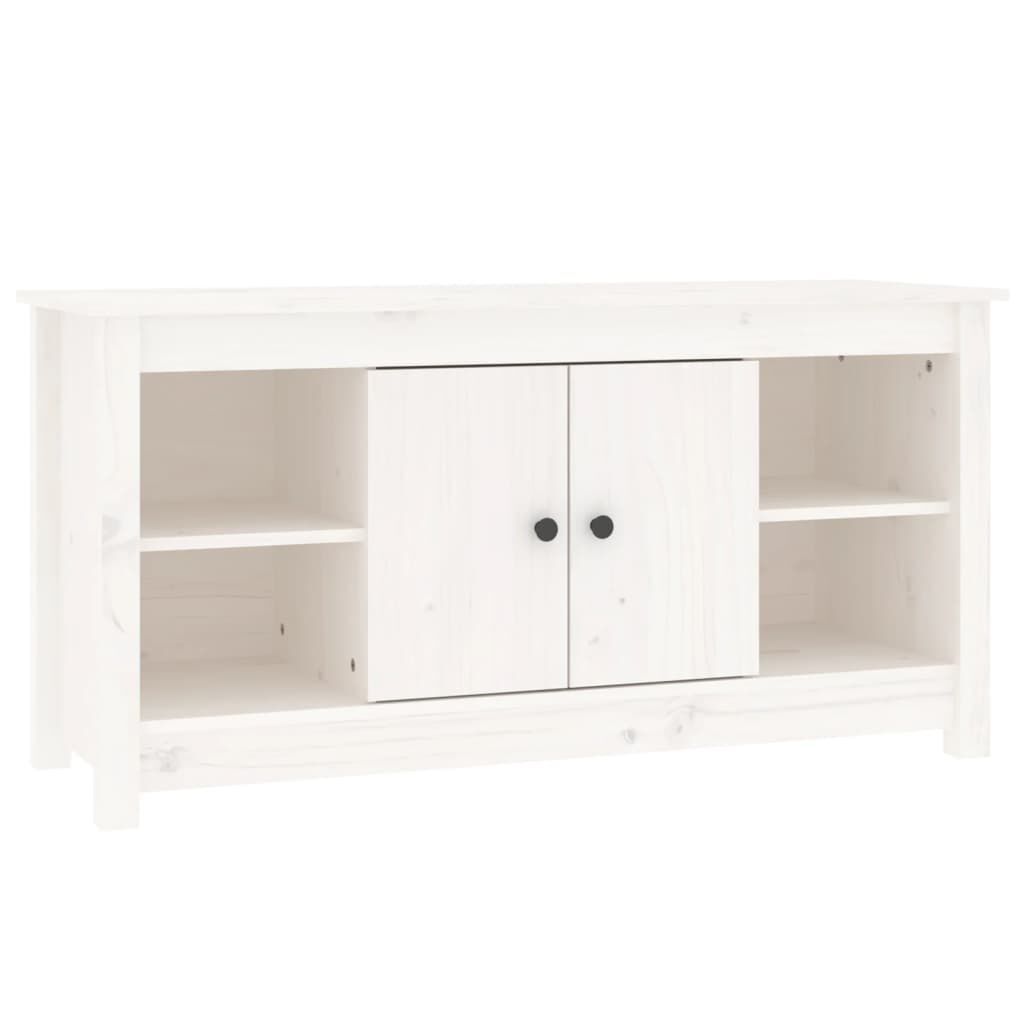 vidaXL Έπιπλο Τηλεόρασης Λευκό 103x36,5x52 εκ. από Μασίφ Ξύλο Πεύκου