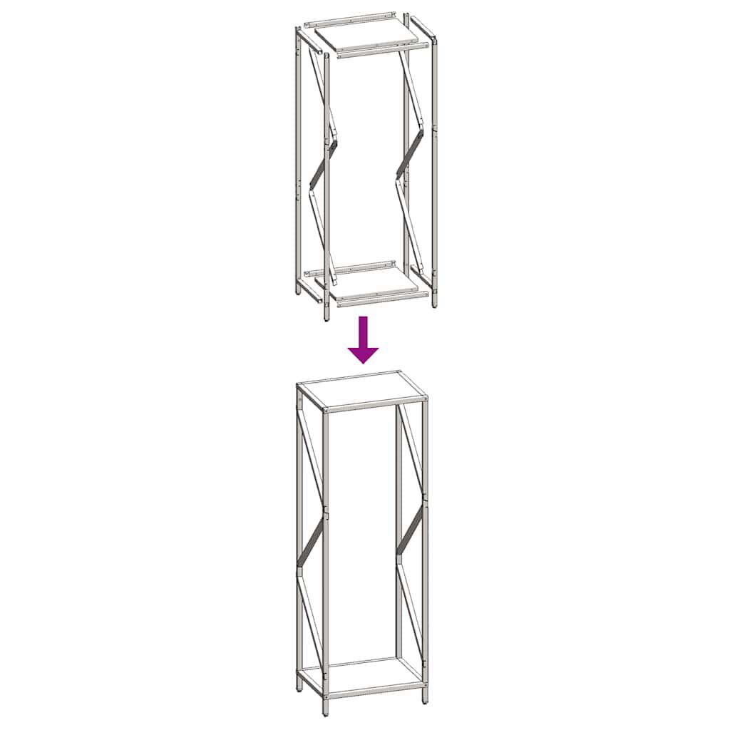vidaXL Ράφι για καυσόξυλα Μαύρο 34x25x100 cm Ατσάλι ψυχρής έλασης