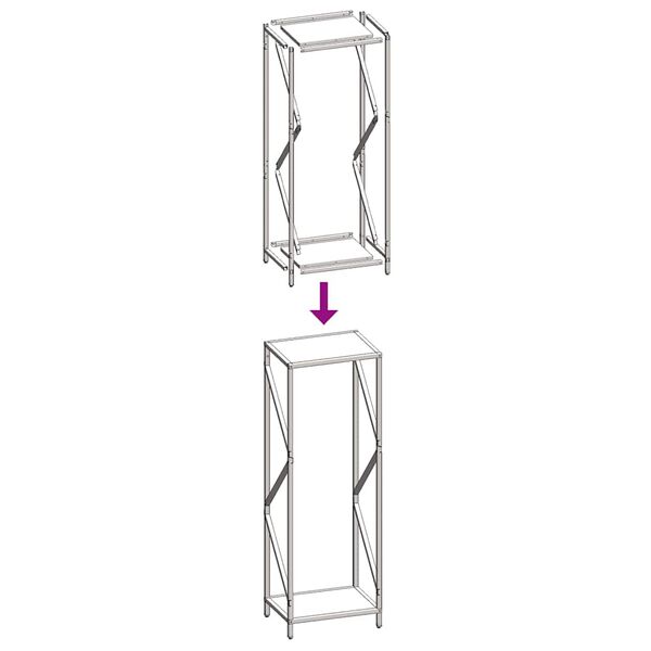 vidaXL Ράφι για καυσόξυλα Μαύρο 34x25x100 cm Ατσάλι ψυχρής έλασης