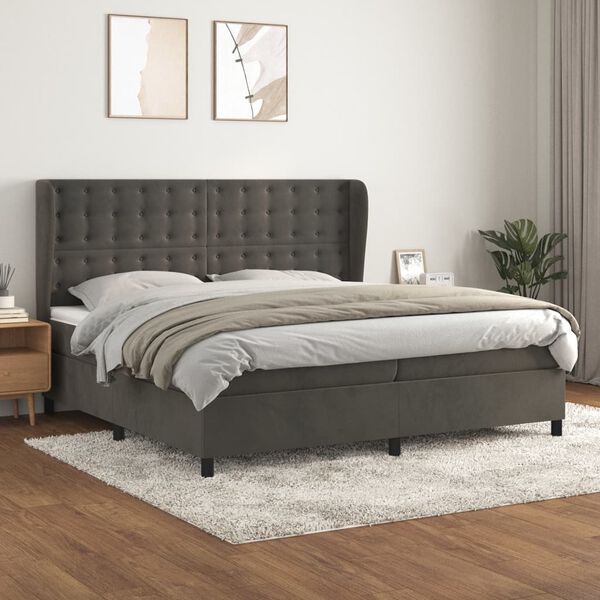 vidaXL &Kappa;&rho;&epsilon;&beta;ά&tau;&iota; Boxspring &mu;&epsilon; &Sigma;&tau;&rho;ώ&mu;&alpha; &Sigma;&kappa;&omicron;ύ&rho;&omicron; &Gamma;&kappa;&rho;&iota; 200x200 &epsilon;&kappa;. &Beta;&epsilon;&lambda;&omicron;ύ&delta;&iota;&nu;&omicron;