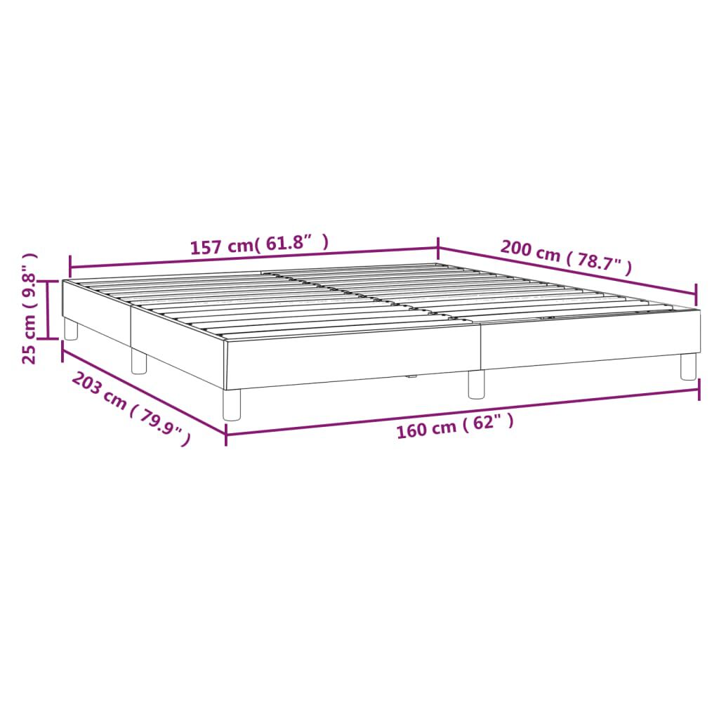 vidaXL Σκελετός Κρεβατιού Χωρίς Στρώμα Taupe 160x200 εκ. Υφασμάτινο