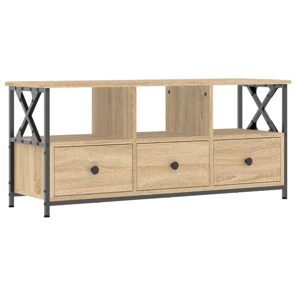 vidaXL Έπιπλο Τηλεόρασης Sonoma Δρυς 102x33x45 εκ. Επεξ. Ξύλο/Σίδερο
