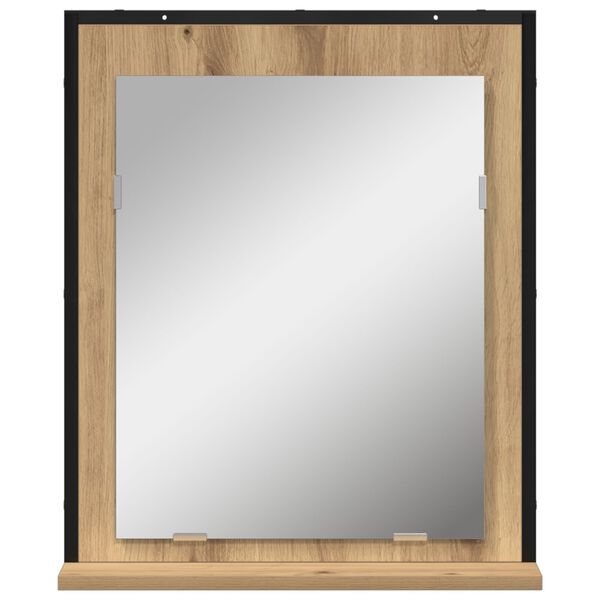 vidaXL Καθρέφτης Μπάνιου με ράφι artisan δρυς 50 x 12 x 60 εκ