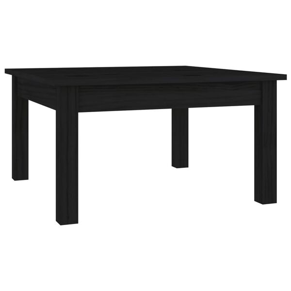 vidaXL Τραπεζάκι Σαλονιού Μαύρο 55 x 55 x 30 εκ. από Μασίφ Ξύλο Πεύκου