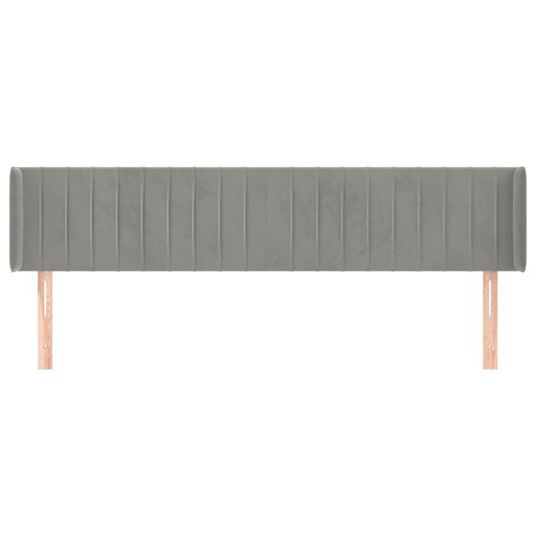 vidaXL Κεφαλάρι με Πτερύγια Ανοιχτό Γκρι 183x16x78/88 εκ. Βελούδινο