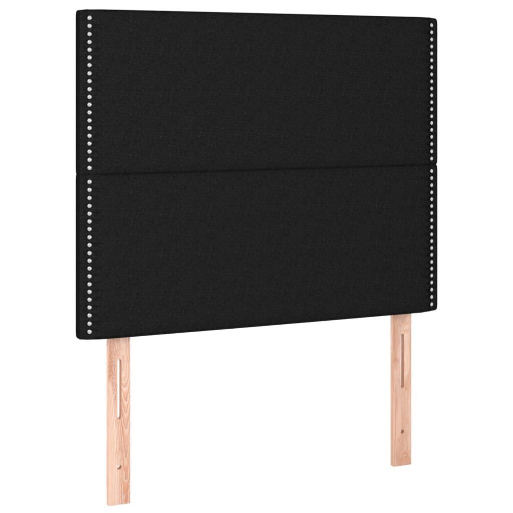 vidaXL Κρεβάτι Boxspring με Στρώμα Μαύρο 80 x 200 εκ. Υφασμάτινο