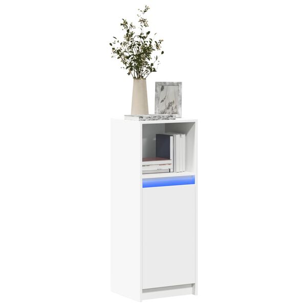 vidaXL Μπουφές με Φώτα LED Λευκός 38x34x100 εκ. από Επεξεργασμένο Ξύλο