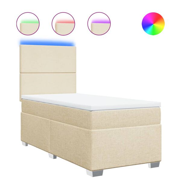vidaXL &Kappa;&rho;&epsilon;&beta;ά&tau;&iota; Boxspring &mu;&epsilon; &Sigma;&tau;&rho;ώ&mu;&alpha; &Kappa;&rho;&epsilon;&mu; 100 x 200 &epsilon;&kappa;. &Upsilon;&phi;&alpha;&sigma;&mu;ά&tau;&iota;&nu;&omicron;