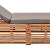 vidaXL Ξαπλώστρα από Μασίφ Ξύλο Teak με Σκούρο Γκρι Μαξιλάρι
