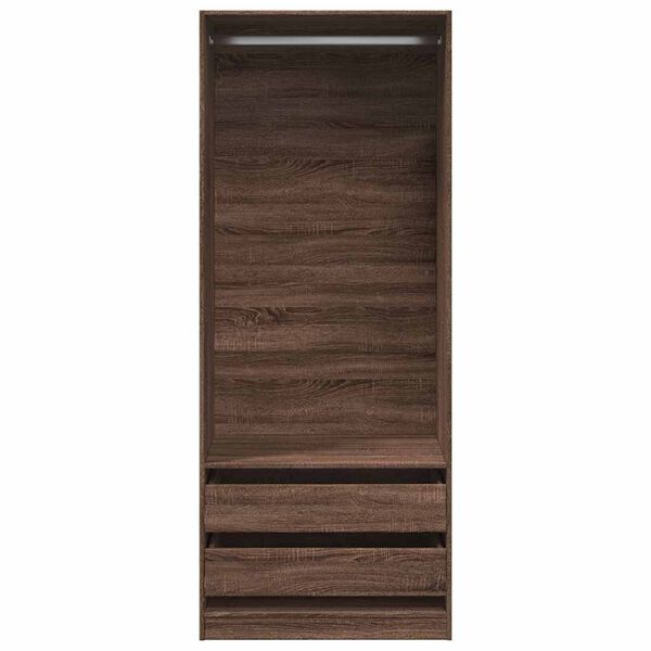 vidaXL Ντουλάπα Καφέ Δρυς 80x50x200 εκ. από Επεξεργασμένο Ξύλο