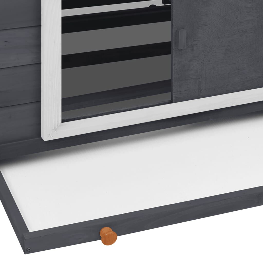 vidaXL Κοτέτσι Γκρι & Λευκό 150 x 96 x 110 εκ. από Μασίφ Ξύλο Ελάτης
