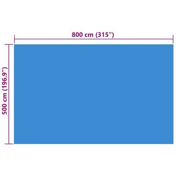 vidaXL Κάλυμμα Πισίνας Ορθογώνιο Μπλε 800 x 500 εκ. από Πολυαιθυλένιο