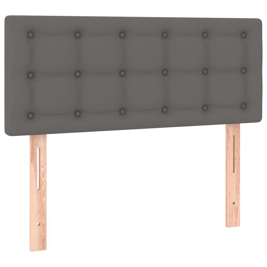 vidaXL Κρεβάτι Boxspring με Στρώμα & LED Γκρι 120x200 εκ. Συνθ. Δέρμα