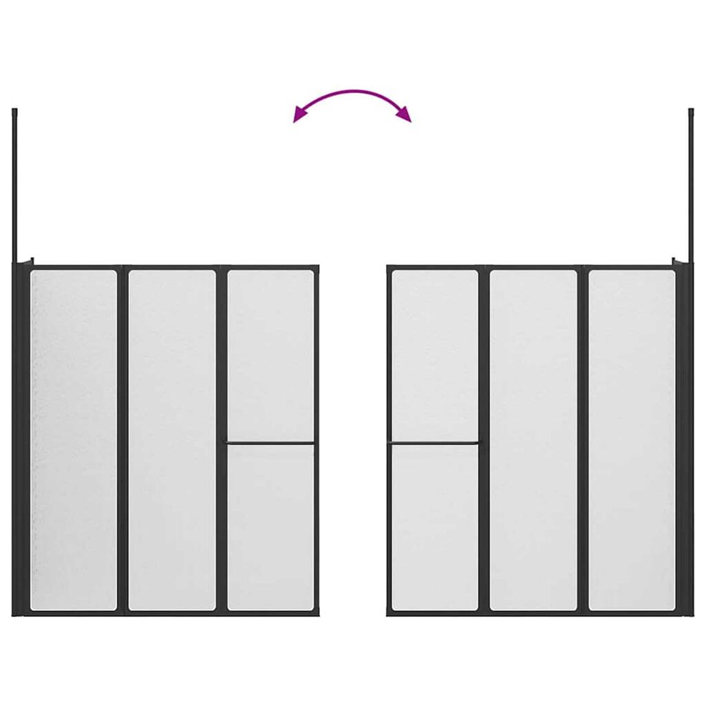 vidaXL Διαχωριστικό ντους Other Μαύρο 120 x 70 x 137 εκ Αλουμίνιο