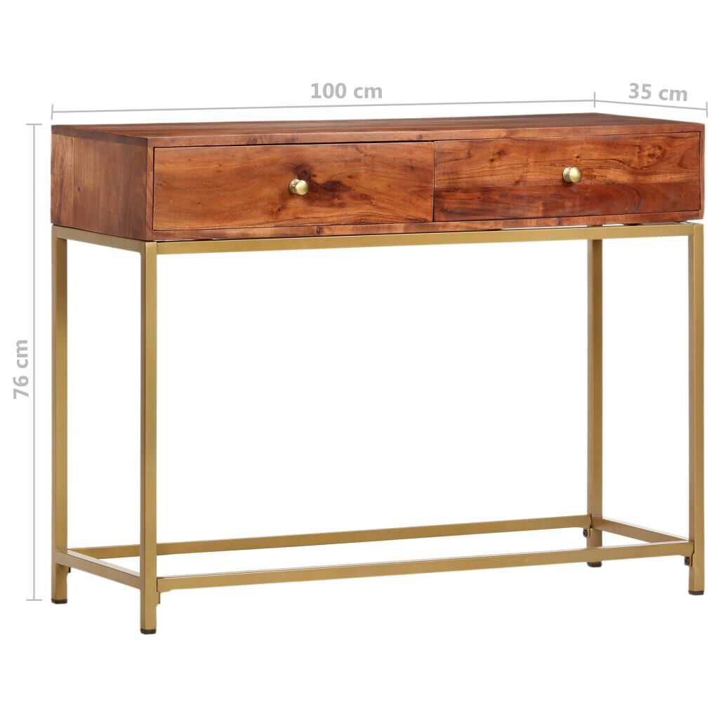 vidaXL Τραπέζι Κονσόλα 100 x 35 x 76 εκ. από Μασίφ Ξύλο Ακακίας