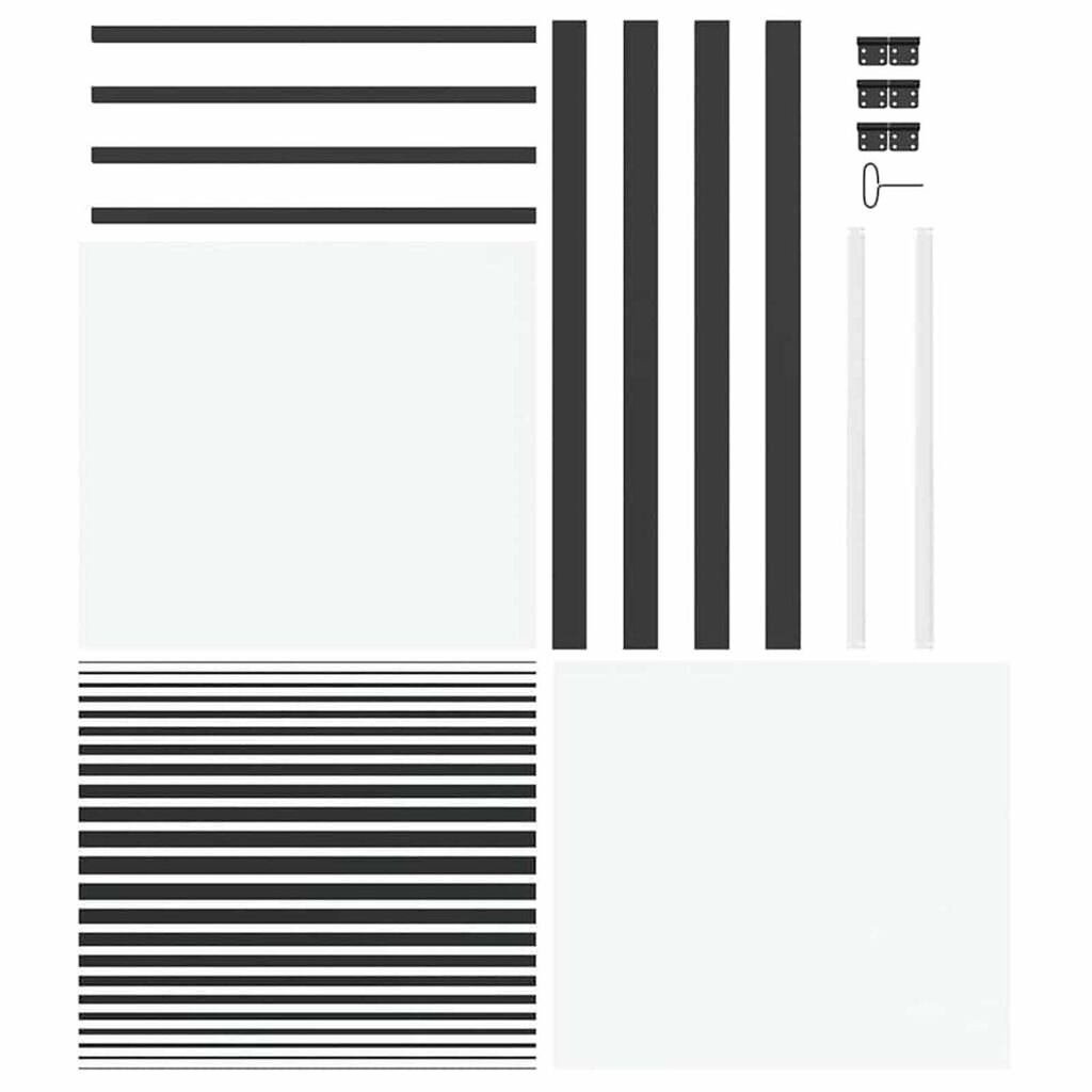 vidaXL Εσωτερική Πόρτα Μαύρο 83 x 201.5 cm Tempered γυαλί, Αλουμίνιο