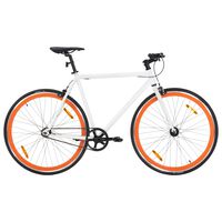 vidaXL Ποδήλατο Μονής Ταχύτητας Λευκό και Πορτοκαλί 700c 51 εκ.