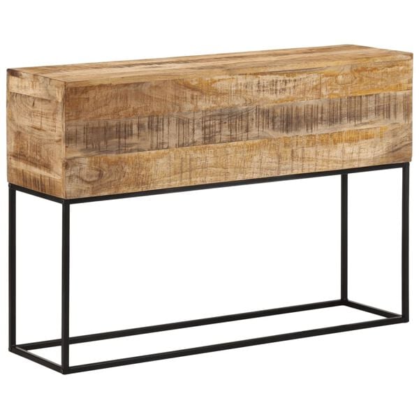 vidaXL Τραπέζι Κονσόλα 110x30x75 εκ. Μασίφ Ακατ. Ξύλο Μάνγκο/Σίδηρο