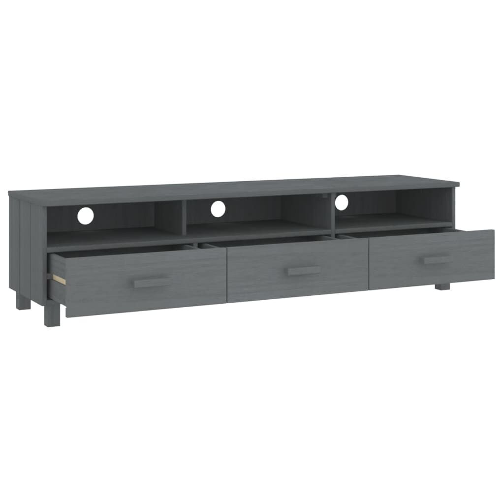 vidaXL Έπιπλο Τηλεόρασης HAMAR Σκ. Γκρι 158x40x40εκ. Μασίφ Ξύλο Πεύκου