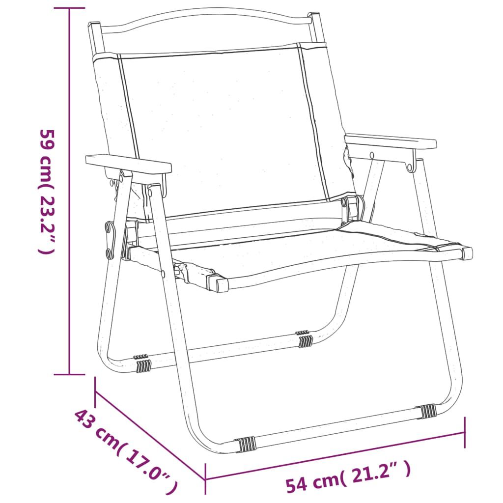 vidaXL Καρέκλες Κάμπινγκ 2 τεμ. Μπεζ 54 x 43 x 59 εκ. Ύφασμα Oxford
