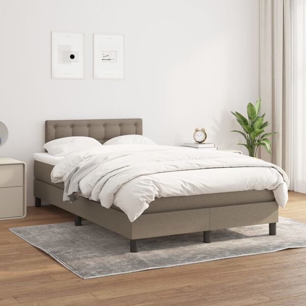 vidaXL &Kappa;&rho;&epsilon;&beta;ά&tau;&iota; Boxspring &mu;&epsilon; &Sigma;&tau;&rho;ώ&mu;&alpha; Taupe 120x200 &epsilon;&kappa;. &Upsilon;&phi;&alpha;&sigma;&mu;ά&tau;&iota;&nu;&omicron;