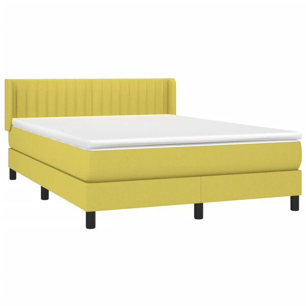 vidaXL &Kappa;&rho;&epsilon;&beta;ά&tau;&iota; Boxspring &mu;&epsilon; &Sigma;&tau;&rho;ώ&mu;&alpha; &Pi;&rho;ά&sigma;&iota;&nu;&omicron; 140x190 &epsilon;&kappa;. &Upsilon;&phi;&alpha;&sigma;&mu;ά&tau;&iota;&nu;&omicron;
