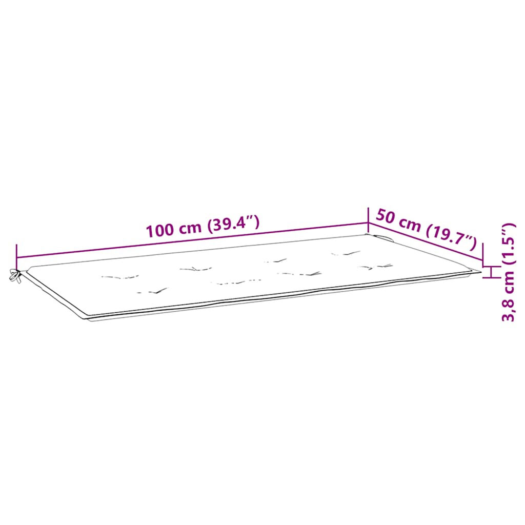 vidaXL Μαξιλάρι Πάγκου Κήπου Μπεζ 100x50x4 εκ. Ύφασμα Oxford