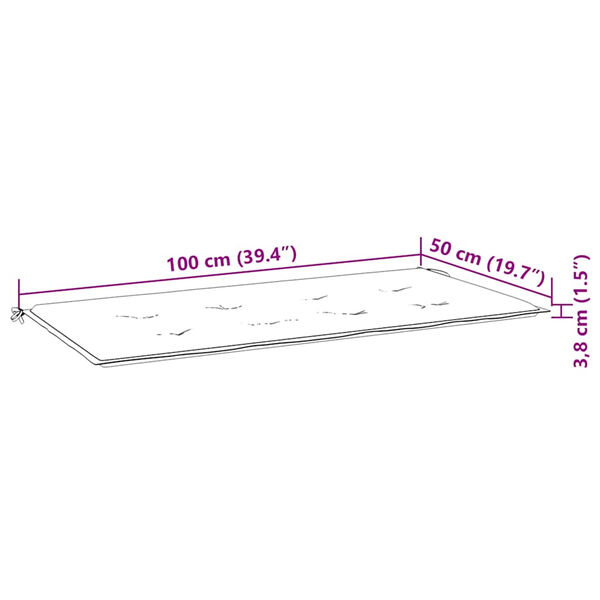 vidaXL Μαξιλάρι Πάγκου Κήπου Μπεζ 100x50x4 εκ. Ύφασμα Oxford