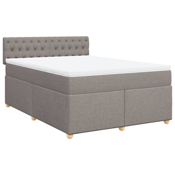 vidaXL &Kappa;&rho;&epsilon;&beta;ά&tau;&iota; Boxspring &mu;&epsilon; &Sigma;&tau;&rho;ώ&mu;&alpha; Taupe 140x200 &epsilon;&kappa;. &Upsilon;&phi;&alpha;&sigma;&mu;ά&tau;&iota;&nu;&omicron;
