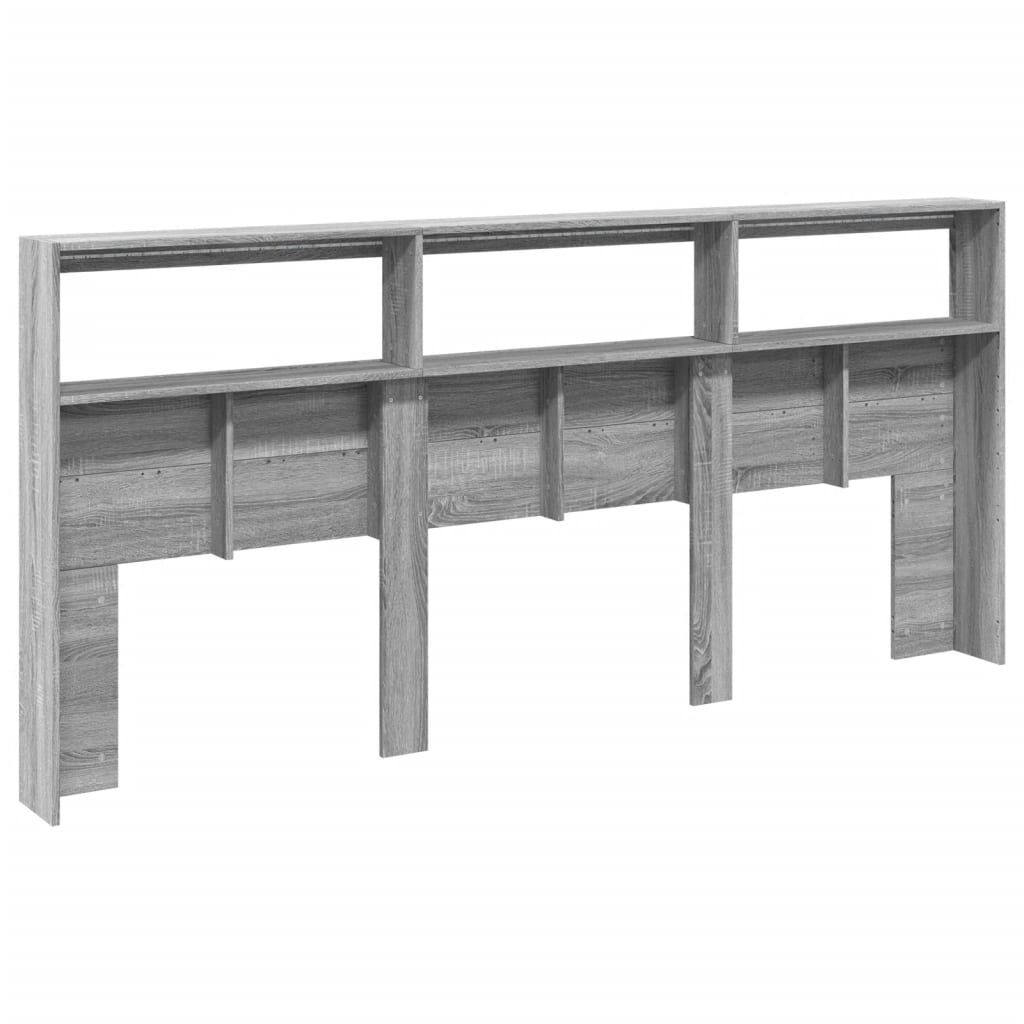 vidaXL Κεφαλάρι με Αποθηκ. Χώρο & LED Γκρι Sonoma 220x17x102 εκ.