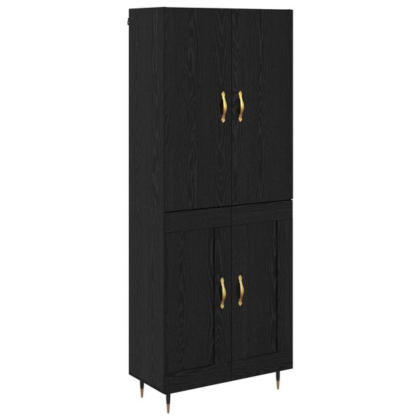vidaXL Highboard &Mu;&alpha;ύ&rho;&eta; &Omicron;&xi;&upsilon;ά 69,5 x 34 x 180 &epsilon;&kappa;. &Epsilon;&pi;&epsilon;&xi;&epsilon;&rho;&gamma;&alpha;&sigma;&mu;έ&nu;&omicron; &xi;ύ&lambda;&omicron;