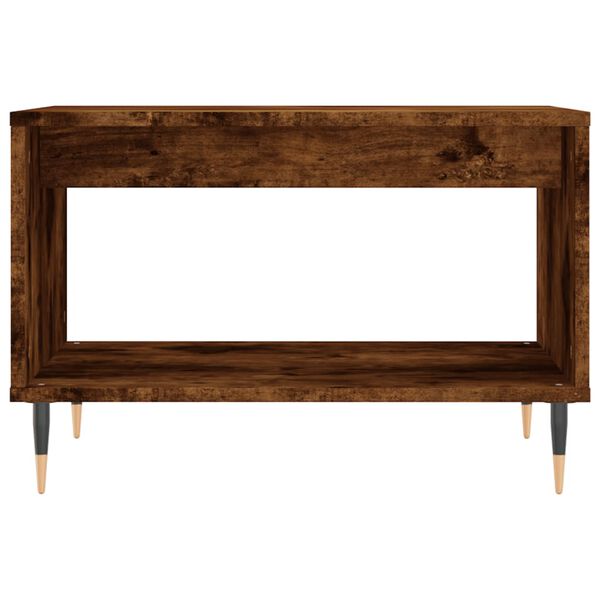 vidaXL Τραπεζάκι Σαλονιού Καπνιστή Δρυς 60x50x40 εκ. Επεξεργ. Ξύλο