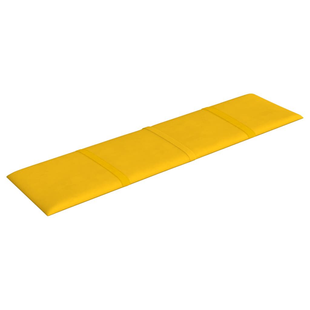 vidaXL Πάνελ Τοίχου 12 τεμ. Κίτρινα 60 x 15 εκ. 1,08 μ² Βελούδινα