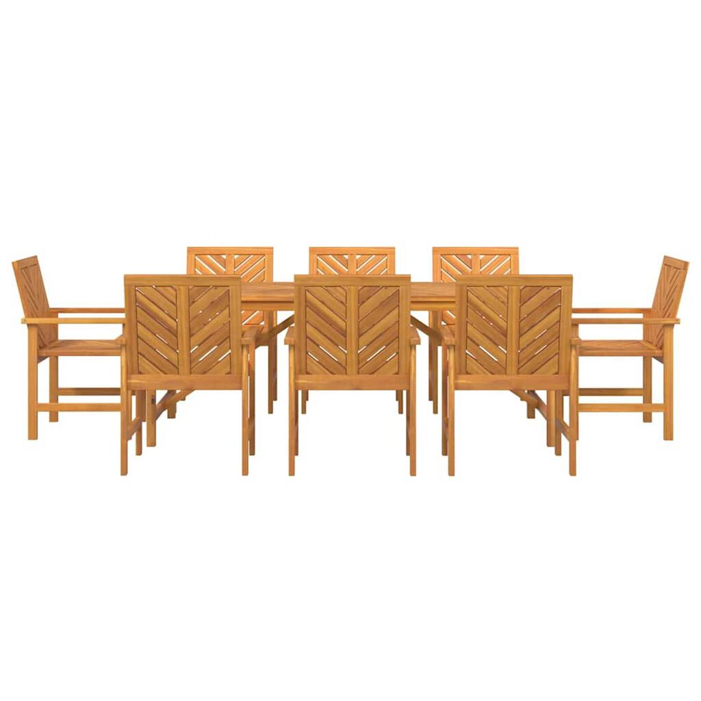 vidaXL Σέτ φαγητού για κήπο 9 pcs Καφέ 200 x 90 x 74 cm