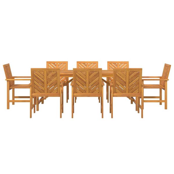 vidaXL Σέτ φαγητού για κήπο 9 pcs Καφέ 200 x 90 x 74 cm