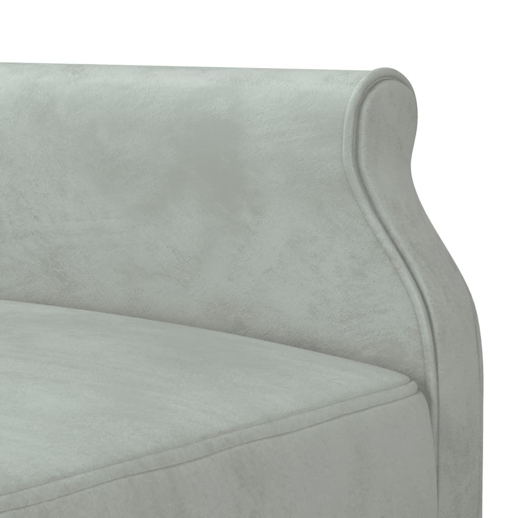 vidaXL Καναπές Κρεβάτι Γωνιακός Αν. Γκρι 271 x 140 x 70 εκ. Βελούδινος