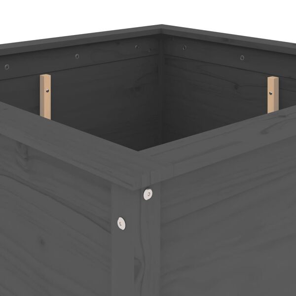 vidaXL Ζαρντινιέρα Γκρι 82,5 x 82,5 x 78 εκ. από Μασίφ Ξύλο Πεύκου