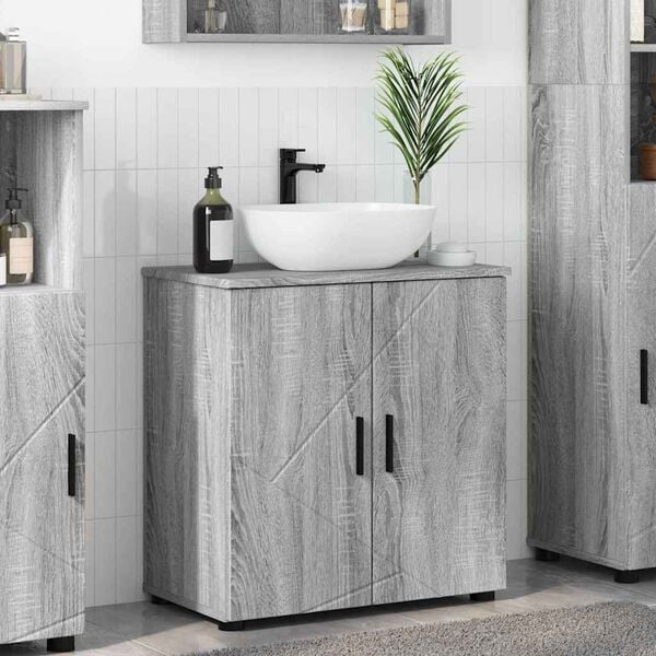 vidaXL Ντουλάπι Μπάνιου με ράφι με πόρτα Γκρι sonoma 61 x 35 x 64 εκ.