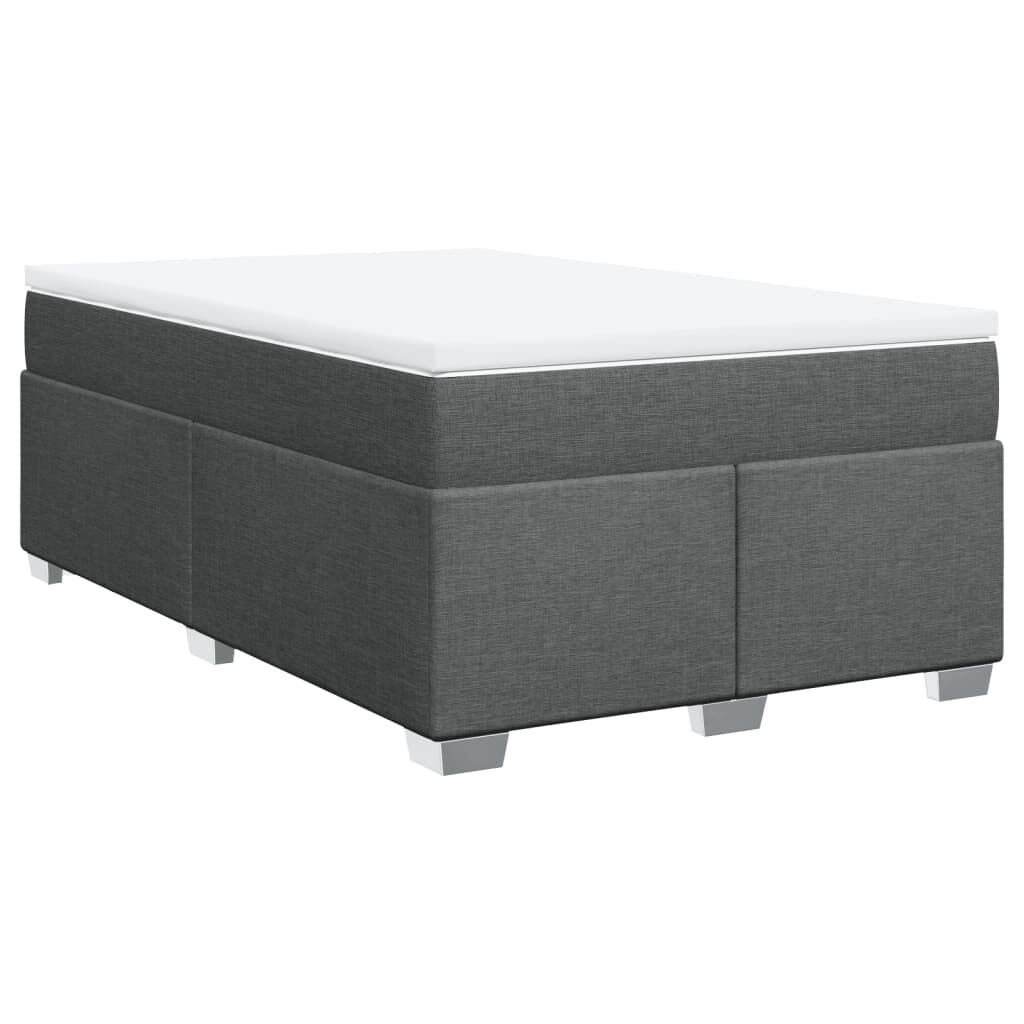 vidaXL Κρεβάτι Boxspring με Στρώμα Σκούρο Γκρι 120x190 εκ Υφασμάτινο