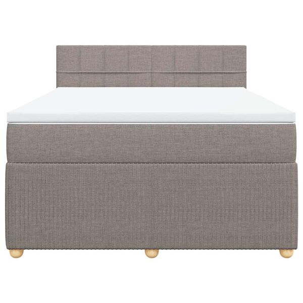 vidaXL &Kappa;&rho;&epsilon;&beta;ά&tau;&iota; Boxspring &mu;&epsilon; &Sigma;&tau;&rho;ώ&mu;&alpha; Taupe 140x190 &epsilon;&kappa;. &Upsilon;&phi;&alpha;&sigma;&mu;ά&tau;&iota;&nu;&omicron;