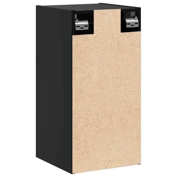 vidaXL Ντουλάπια Τοίχου 2 τεμ. Μαύρα 30x30x60 εκ από Μασίφ Ξύλο Πεύκου