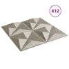 vidaXL Πάνελ Τοίχου 12 τεμ. Τσιμέντο Origami 50 x 50 εκ. 3 μ² XPS
