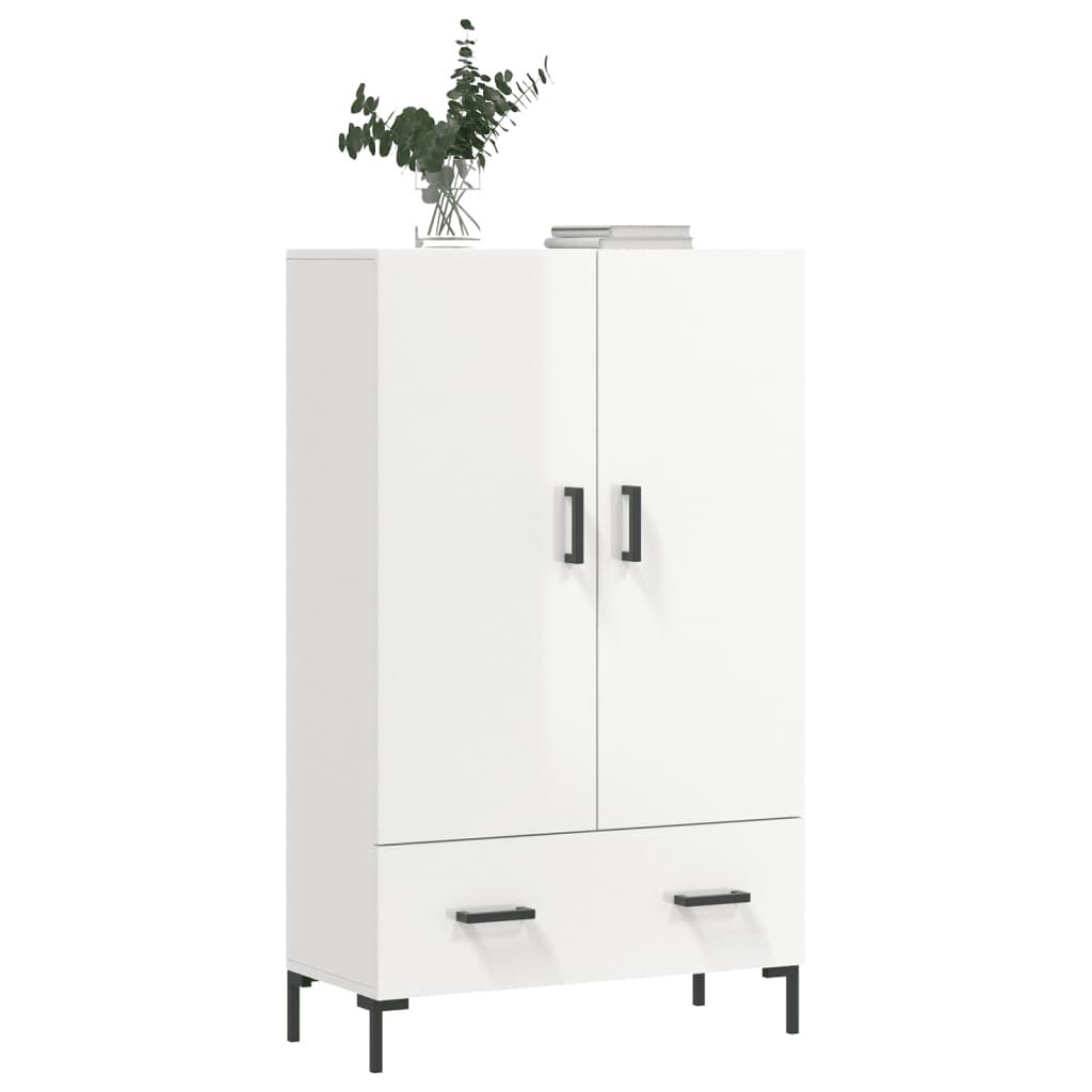 vidaXL Ντουλάπα Γυαλ. Λευκό 69,5 x 31 x 115 εκ. από Επεξεργασμένο Ξύλο