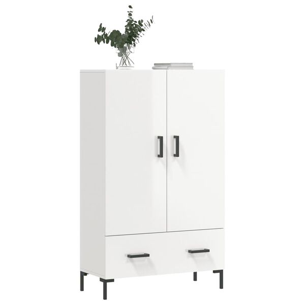 vidaXL Ντουλάπα Γυαλ. Λευκό 69,5 x 31 x 115 εκ. από Επεξεργασμένο Ξύλο