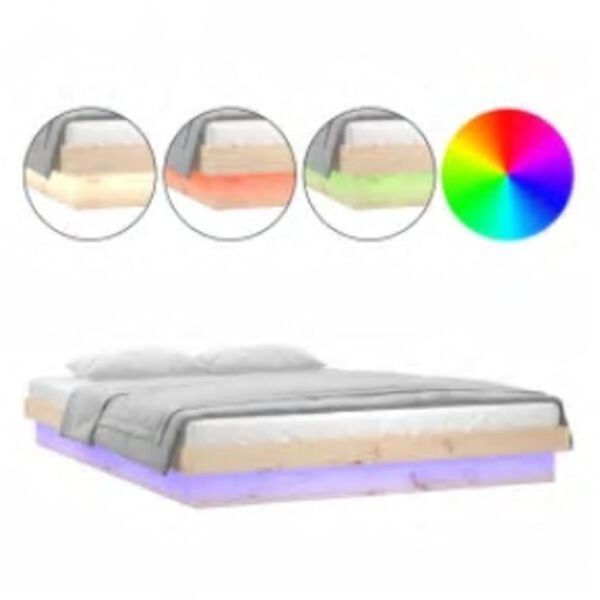 vidaXL &Pi;&lambda;&alpha;ί&sigma;&iota;&omicron; &Kappa;&rho;&epsilon;&beta;&alpha;&tau;&iota;&omicron;ύ &mu;&epsilon; LED 140 x 200 &epsilon;&kappa;. &alpha;&pi;ό &Mu;&alpha;&sigma;ί&phi; &Xi;ύ&lambda;&omicron;