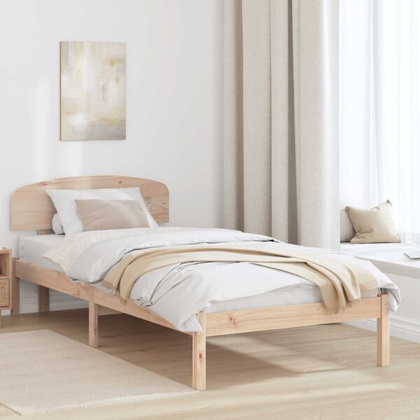vidaXL Σκελετός Κρεβατιού Καφέ 100 x 200 cm Μασίφ ξύλο πεύκου