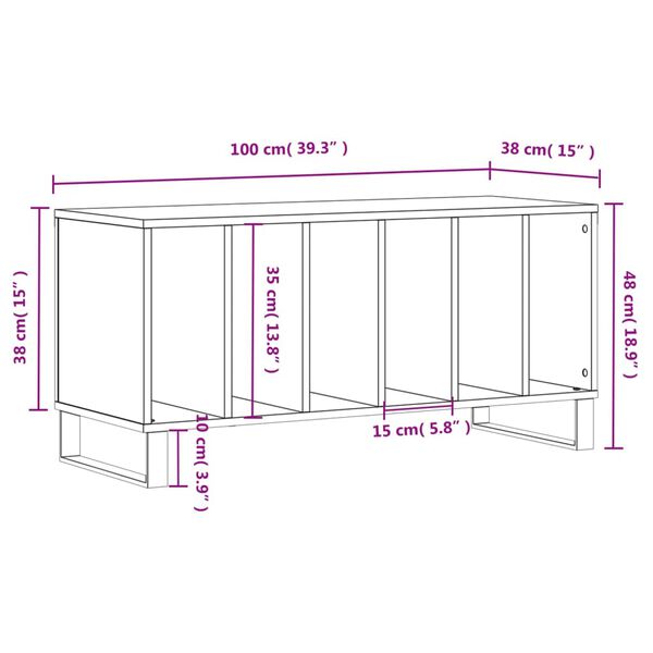 vidaXL Έπιπλο Δίσκων Καπνιστή Δρυς 100x38x48 εκ από Επεξεργασμένο Ξύλο