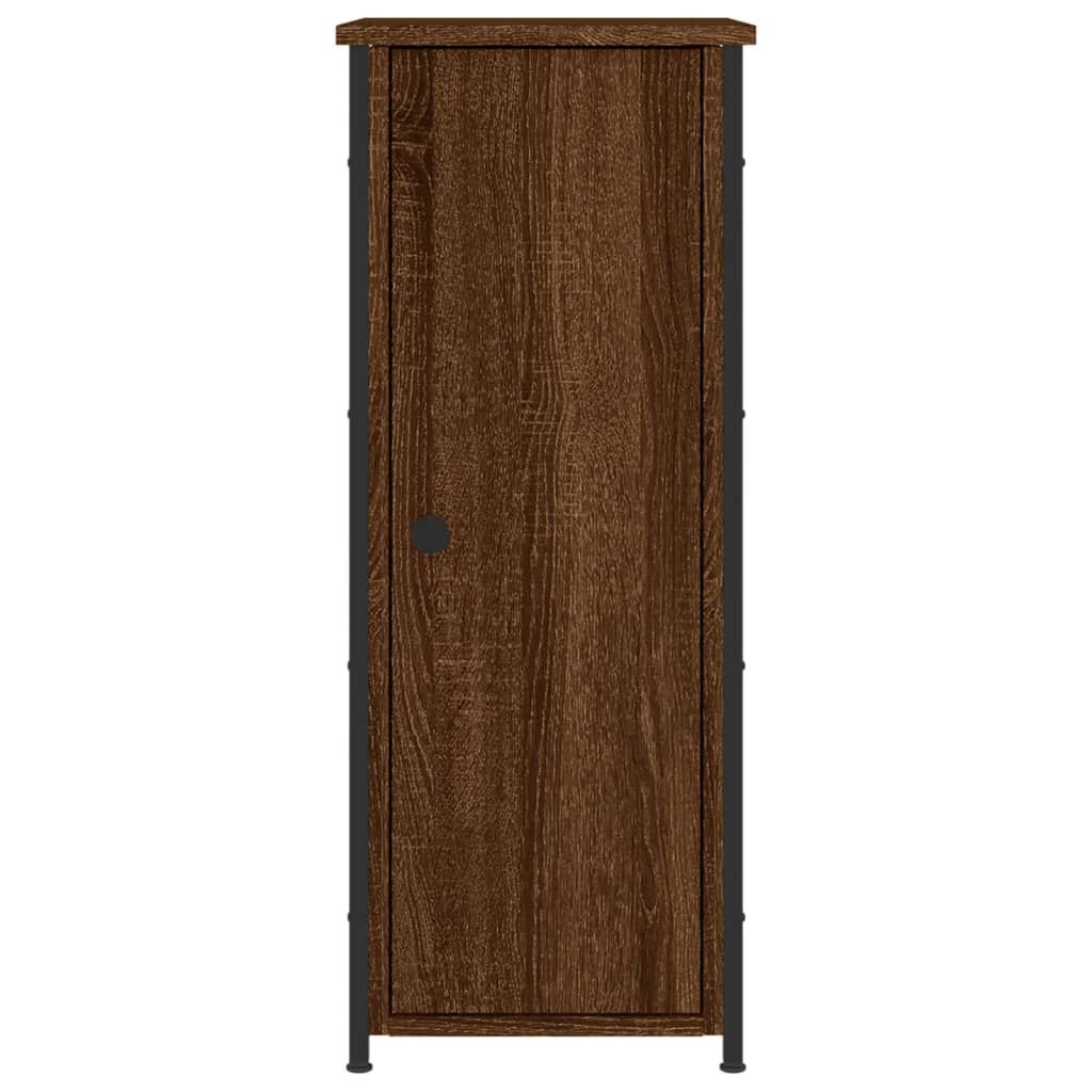 vidaXL Κομοδίνα 2 τεμ. Καφέ Δρυς 32x42x80 εκ. Επεξεργασμένο Ξύλο