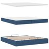 vidaXL Οθωμανικό κρεβάτι με στρώμα μπλε 200x200 cm ύφασμα