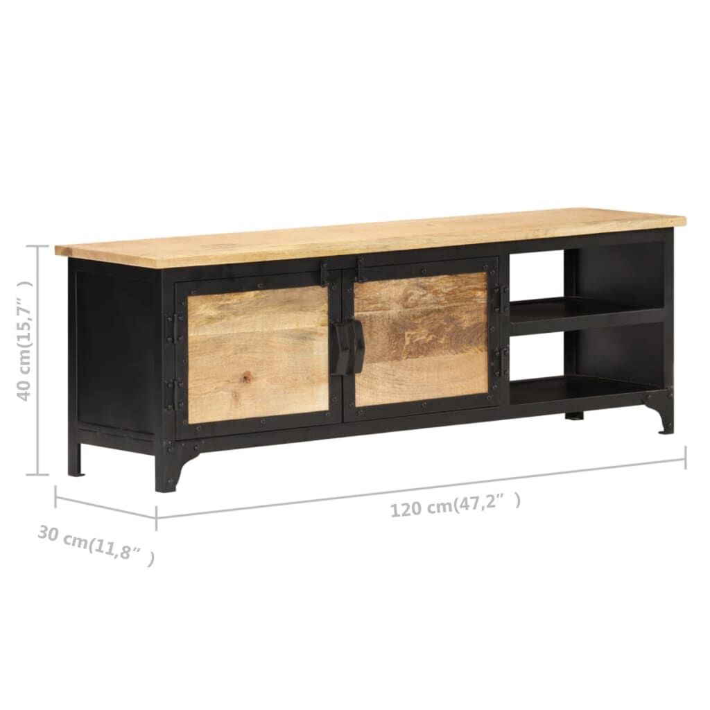 vidaXL Έπιπλο Τηλεόρασης 120 x 30 x 40 εκ. από Μασίφ Ξύλο Μάνγκο
